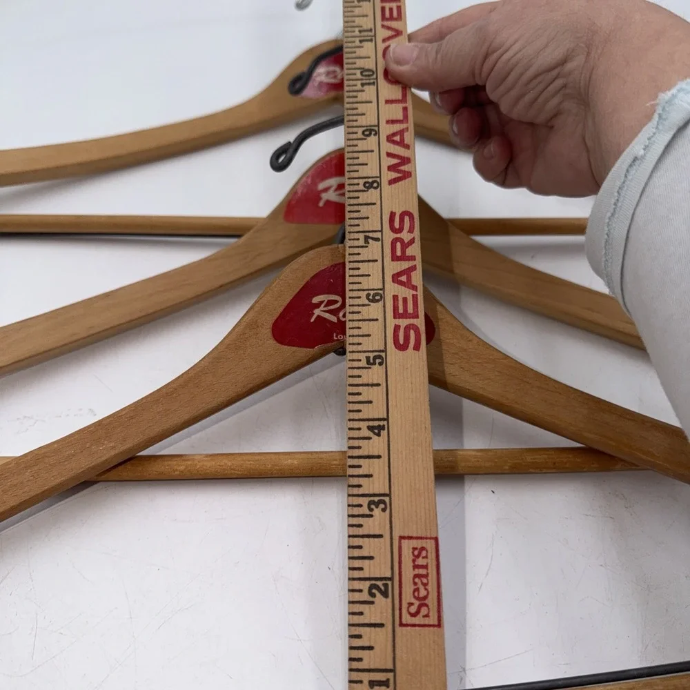 Lot 3 Wooden Suit Hangers & Pants Vintage Natural 1950-60s Wood Louisville Rodes